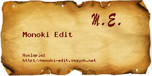 Monoki Edit névjegykártya